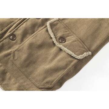 VASOPCEGROK Men's Cotton Cargo Jacket Winter Jacket Sherpa Jacket Lined Duck Insulated Traditional Fashion Fuzzy Coatt Black XL