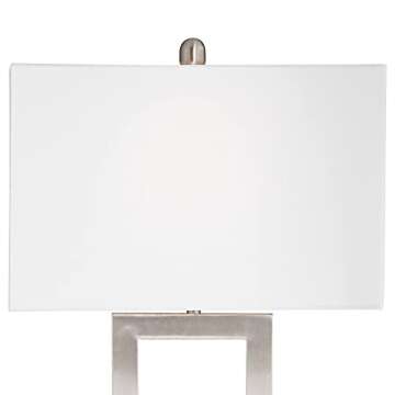 360 Lighting Todd Modern Table Lamp with Hotel Style USB and AC Power Outlet in Base 30" Tall Brushed Nickel Rectangle White Shade for Living Room Bedroom House Bedside Nightstand Home
