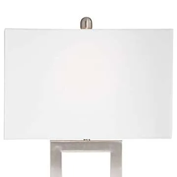 360 Lighting Todd Modern Table Lamp with Hotel Style USB and AC Power Outlet in Base 30" Tall Brushed Nickel Rectangle White Shade for Living Room Bedroom House Bedside Nightstand Home