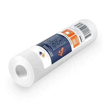 Aquaboon 5 Micron 10 x 2.5 Sediment Filter - Whole House Water Filter Replacement Compatible with Well Water Filters - P5, AP110, WHKF-GD05, 6 Pack