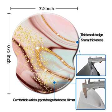 Mouse Pad with Wrist Support, Non Slip Mousepad Wrist Rest for Office, Computer, Laptop & Mac- Durab...