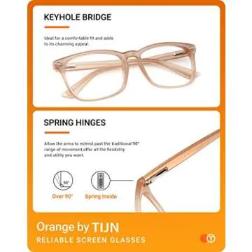 TIJN Blue Light Blocking Glasses for Stylish Eye Protection