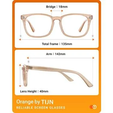 TIJN Blue Light Blocking Glasses for Stylish Eye Protection