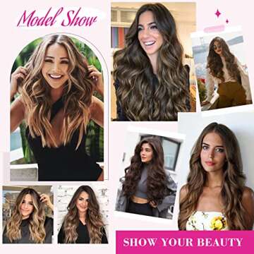 REECHO 14" 1-Pack 3/4 Full Head Curly Wavy Clips in on Synthetic Hair Extensions HE008 Hairpieces for Women 5 Clips 3.6 Oz per Piece - Natural Black