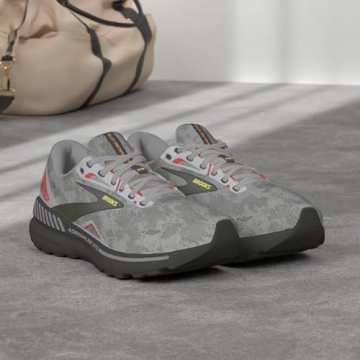 Brooks Men’s Adrenaline GTS 23 Supportive Running Shoe - Oyster/Black/Red Orange - 9.5 Medium