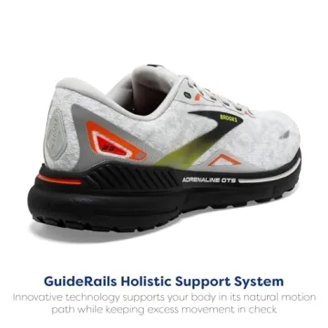 Brooks Men’s Adrenaline GTS 23 Supportive Running Shoe - Oyster/Black/Red Orange - 9.5 Medium