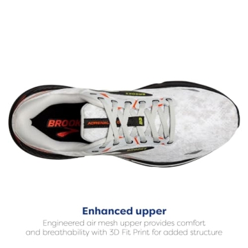 Brooks Men’s Adrenaline GTS 23 Supportive Running Shoe - Oyster/Black/Red Orange - 9.5 Medium