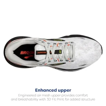 Brooks Men’s Adrenaline GTS 23 Supportive Running Shoe - Oyster/Black/Red Orange - 9.5 Medium