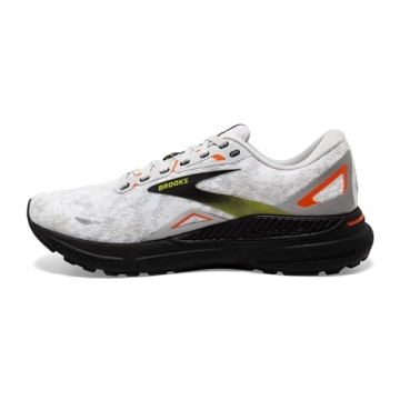Brooks Men’s Adrenaline GTS 23 Supportive Running Shoe - Oyster/Black/Red Orange - 9.5 Medium