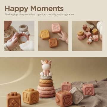 Nueplay 13 Pcs Stacking Toys for Babies, Safe Teething Fun