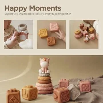 Nueplay 13 Pcs Stacking Toys for Babies, Safe Teething Fun
