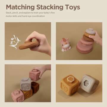 Nueplay 13 Pcs Stacking Toys for Babies, Safe Teething Fun