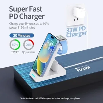TYCRALI 3-in-1 Charging Station for Apple Devices - Fast Charge