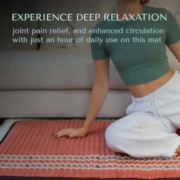 HealthyLine TAO Far Infrared Heating Pad - Natural Crystal Gemstones Mat for Back Pain - Full Body Auto Shut Off Rejuvenating Negative Ions Therapy - 74" x 28"