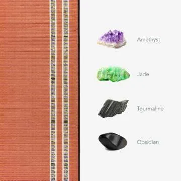 HealthyLine TAO Far Infrared Heating Pad - Natural Crystal Gemstones Mat for Back Pain - Full Body Auto Shut Off Rejuvenating Negative Ions Therapy - 74" x 28"