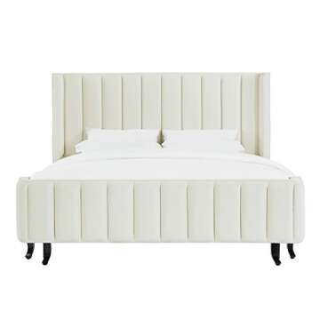 TOV Waverly King Bed - Luxury Upholstered Velvet Design