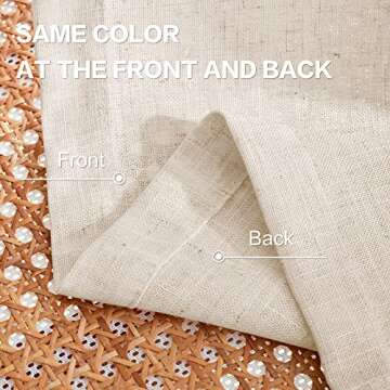 MASWOND Extra Long Linen Sheer Curtains with Rod Pocket, High Ceiling Window Curtain Panels, 132 Inch, 2 Story Curtains for Privacy and Light Filtering (Natural, 11 Foot, 1 Panel)