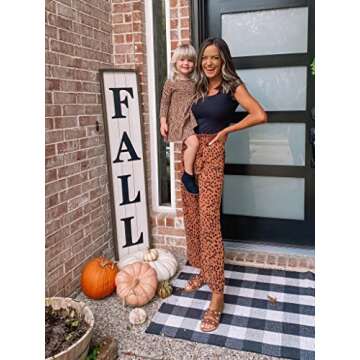 SySea Womens High Waist Leopard Pants Wide Leg Long Belted Palazzo Trousers with Pockets