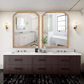 WallBeyond Rustic Wood Bathroom Mirror 30" x 40"