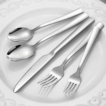 CXJY 60-Piece Silverware Set for 12 - Elegant & Durable