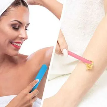 5 Pieces Non Stick Wax Spatulas Large Hard Wax Sticks Silicone Spatula Hair Removal Waxing Applicator Reusable Scraper for Home Salon Body Use, 5 Colors