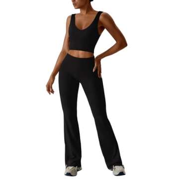 REORIA Plus Size Athleisure Set for Women - Black