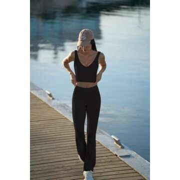 REORIA Plus Size Athleisure Set for Women - Black