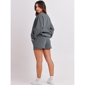 ANRABESS Oversized Women 2 Piece Sweat Shorts Set