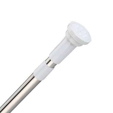BEOKREU Tension Rod Curtain Shower Adjustable Rod Spring Tension Easy Installation 13inch-19inch