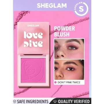 SHEGLAM Love Dive Tender Heart Powder Face Blush High Pigmented Long Lasting Matte Finish Blush - Do...