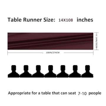 flohar 6Pack 9ft Chiffon Table Runner 14x108 Inch Sheer Romantic Table Runner for Wedding Birthday P...