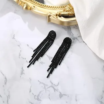 BriLove Sparkling Chandelier Earrings for Women