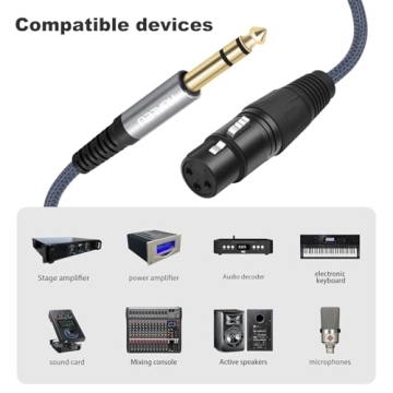 HUALEU 2 Pack 1/4 TRS to XLR Female Cables - 6.35mm Balanced Audio Cable for Mixer & Speakers