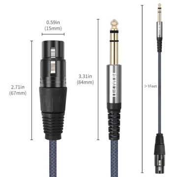 Premium HUALEU 1/4 TRS to XLR Female Cables - 2 Pack