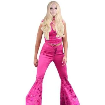 TODFIY Adult Child Movie Heroine Cosplay Costume Pink Dress Pink Flare Pant Halloween Cosplay For Women Girls with Wig