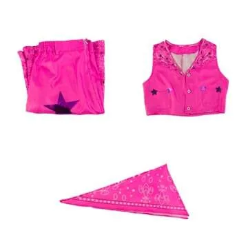 TODFIY Adult Child Movie Heroine Cosplay Costume Pink Dress Pink Flare Pant Halloween Cosplay For Women Girls with Wig