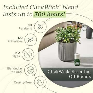 Lifelines Plant Diffuser with Modern Planter, Boxwood - Rechargeable Aromatherapy Diffuser, Artificial Faux Plants Home & Office - ClickWick Essential Oil Blend Included