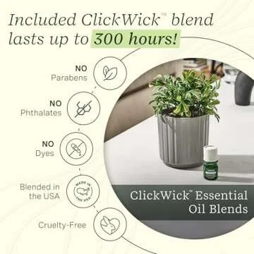 Lifelines Plant Diffuser with Modern Planter, Boxwood - Rechargeable Aromatherapy Diffuser, Artificial Faux Plants Home & Office - ClickWick Essential Oil Blend Included