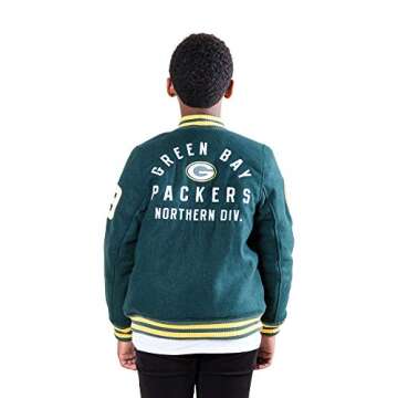 Ultra Game Youth Classic Varsity Coaches Jacket for NFL Fans