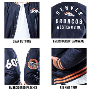 Ultra Game Youth Classic Varsity Coaches Jacket for NFL Fans