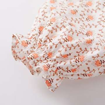 pureborn Toddler Girls Dress Long Sleeve Cotton Playwear Dress Orange Floral Print 4-5 Years