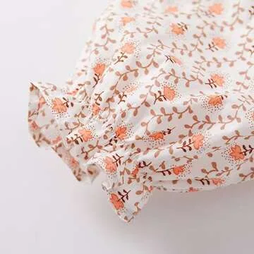 pureborn Toddler Girls Dress Long Sleeve Cotton Playwear Dress Orange Floral Print 4-5 Years