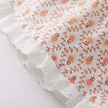 pureborn Toddler Girls Dress Long Sleeve Cotton Playwear Dress Orange Floral Print 4-5 Years