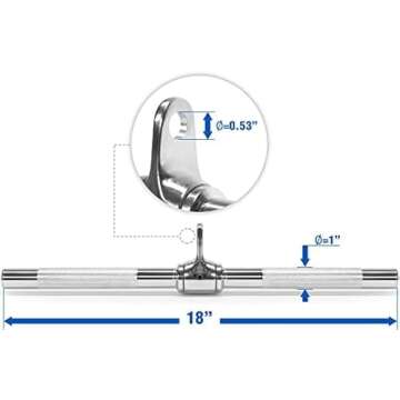 Yes4All Combo Tricep Rope, V-Shaped Bar & Revolving / Rotating Straight Bar – V-Shaped Press Down Bar – Tricep Rope Pull Down – Lat Pull Down Bar