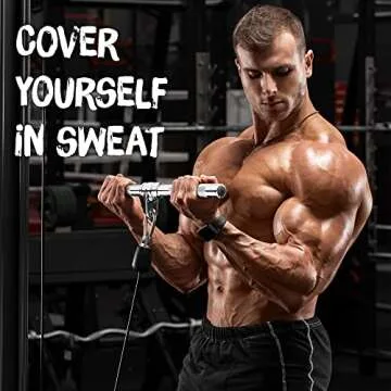 Yes4All Combo Tricep Rope, V-Shaped Bar & Revolving / Rotating Straight Bar – V-Shaped Press Down Bar – Tricep Rope Pull Down – Lat Pull Down Bar