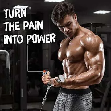 Yes4All Combo Tricep Rope, V-Shaped Bar & Revolving / Rotating Straight Bar – V-Shaped Press Down Bar – Tricep Rope Pull Down – Lat Pull Down Bar