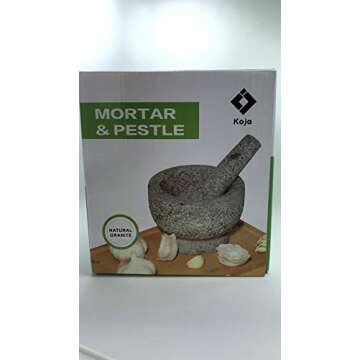 Kota Japan 6” Heavy Granite Mortar & Pestle Set for Spices