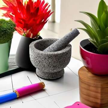 Kota Japan 6” Heavy Granite Mortar & Pestle Set for Spices