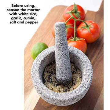 Kota Japan 6” Heavy Granite Mortar & Pestle Set for Spices