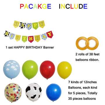 Toy Inspired Story Happy Birthday Banner Decorations Kit, Kids Birthday Party Garland Banner Toy Ins...